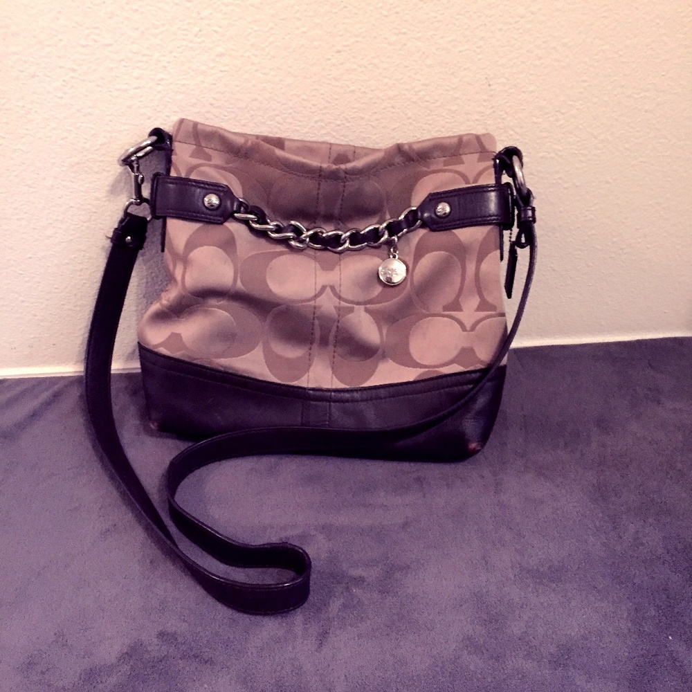 Coach cross-body monogram purse